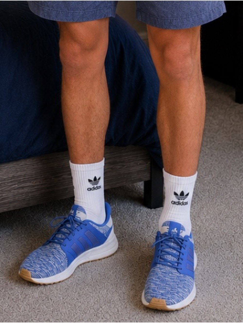 adidas Men's Blue and White Athletic Sneakers